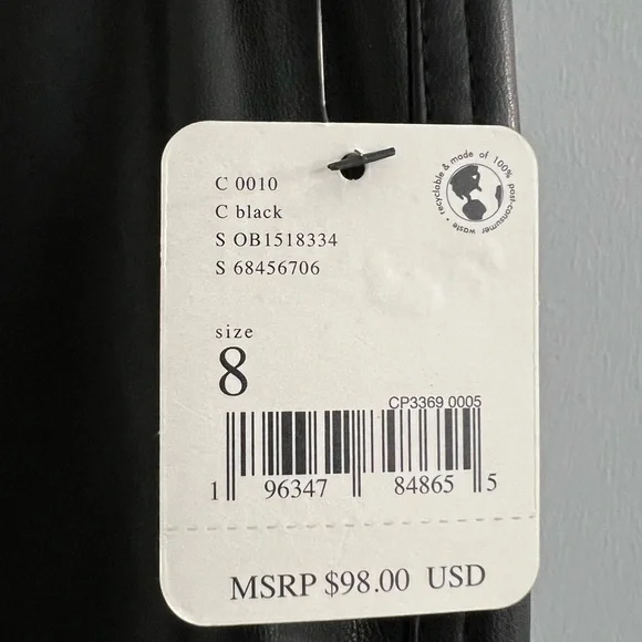 🌟FREE PEOPLE Love Language Black Vegan Leather Low-Rise Pants-Sizes 8 & 10 - Picture 13 of 15